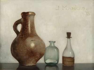 Jan Mankes - Stilleven met kruikje en twee flesjes - VERKOCHT